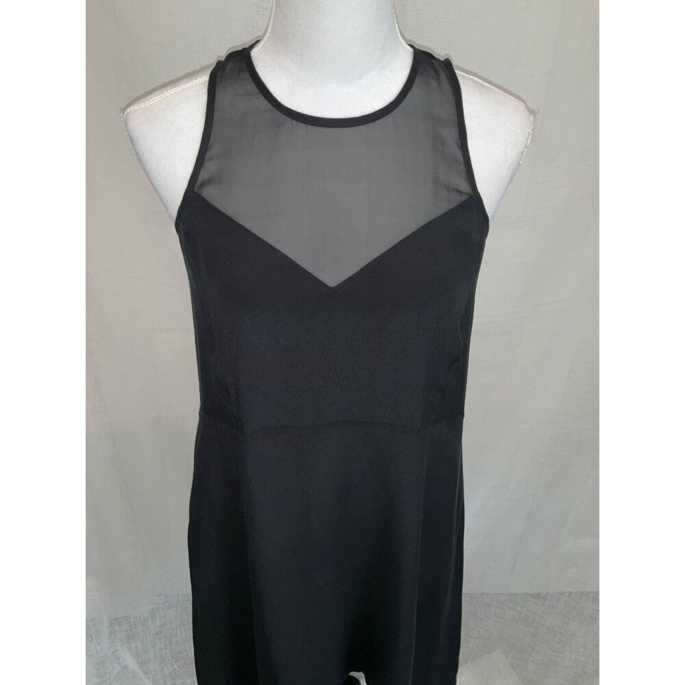 Madewell size XS Midi Black Sheath Dress Sheer Neckline & Keyhole New - Picture 4 of 7
